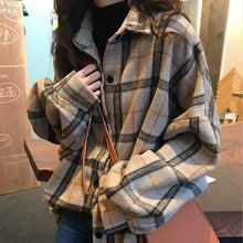 Load image into Gallery viewer, Mazefeng 2019 Spring Women Shirt Loose Style Shirt Women Casual Shirt Ladies Women Tops Plaid Woollen Cloth Shirt Streetwear