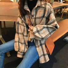 Load image into Gallery viewer, Mazefeng 2019 Spring Women Shirt Loose Style Shirt Women Casual Shirt Ladies Women Tops Plaid Woollen Cloth Shirt Streetwear