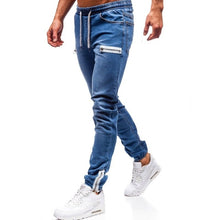 Load image into Gallery viewer, Men Clothes Hip Hop Sweatpants Skinny Motorcycle Denim Pants Zipper Designer Black Jeans Mens Casual Men Jeans Trousers