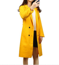 Load image into Gallery viewer, 2018 New Women Long Sleeve Turn-Down Collar Outwear Jacket Wool Blend Coat Casual Autumn Winter Elegant Overcoat Loose Plus Size