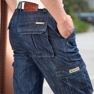 Cargo Jeans Men Big Size 29-40 42  Casual Military Multi-pocket Jeans Male Clothes  2019 New High Quality