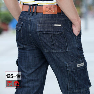 Cargo Jeans Men Big Size 29-40 42  Casual Military Multi-pocket Jeans Male Clothes  2019 New High Quality