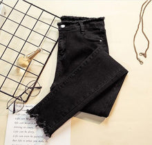 Load image into Gallery viewer, Skinny stretch jeans for women, black denim pants, 2019 spring and autumn small feet pencil pants