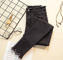 Load image into Gallery viewer, Skinny stretch jeans for women, black denim pants, 2019 spring and autumn small feet pencil pants