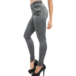 New Hot Women Legs Shaping Leggings Fake Jeans Pants Pull-on Skinny Elastic Trousers warm jeans jeans pants