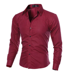 2019 Fashion Men Luxury Casual Formal Shirt Wedding Party Decent Long Sleeve Slim Fit Tops Business Office Work Outwear Shirts