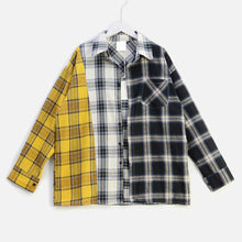 Load image into Gallery viewer, Hip Hop Plaid Shirt Color Contrast Women&#39;s Blouse Tops Long Sleeve Patchwork Splice Shirts 2020 Spring Summer Blouses Female