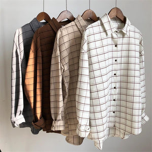 Loose cotton Checkered plaid College blouses shirt 2020 Cage female long sleeve Casual women Blouse shirt office lady tops