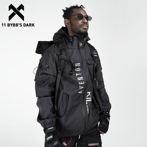 11 BYBB'S DARK Multi Pockets Patchwork Cargo Jackets Men Streetwear Hip Hop Outdoor Jackets Techwear Windbreaker Harajuku Coat