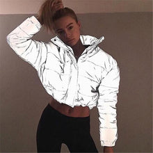 Load image into Gallery viewer, NEW Winter Luminous Woman Coat Warm Long Sleeve Zipper Female Cotton Padded Jackets Female Tops