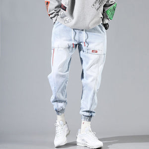 Hip Hop Streetwear Harem Jeans Pants Men Loose Joggers Denim Casual Sweatpants Korea Ankle length Trousers