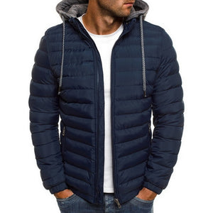 SHUJIN Slim Warm Coats Spring Winter Men's Lightweight Windproof Packable Warm Jacket Solid Color Jackests Outwear