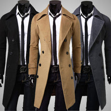 Load image into Gallery viewer, New Spring Autumn Winter Men&#39;s Trench Coat Warm Thicken Jacket Woolen Peacoat Long Overcoat Tops Mens Windbreaker Jackets