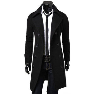 New Spring Autumn Winter Men's Trench Coat Warm Thicken Jacket Woolen Peacoat Long Overcoat Tops Mens Windbreaker Jackets