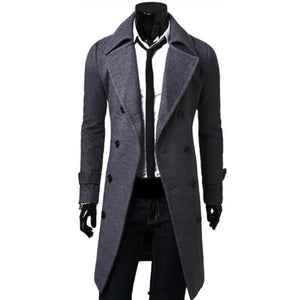 New Spring Autumn Winter Men's Trench Coat Warm Thicken Jacket Woolen Peacoat Long Overcoat Tops Mens Windbreaker Jackets