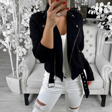 Load image into Gallery viewer, Autumn Women Basic Jackets 2019 Black Slim Lady Jacket Sweet Female Zipper Femme Outwear Plus Size Coats Long Sleeve Jackets 3XL