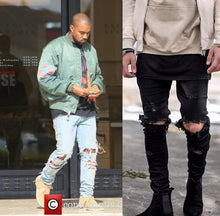 Load image into Gallery viewer, Kanye West Skinny Ripped Jeans For Men Male Black Motorcycle Camouflage Jeans Denim Pants Fashion Brand Swag Hole Biker Jeans