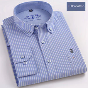 Dudalinas Shirts Men 100% Cotton Oxford Sergio K Men Dress Shirt Casual Long Sleeved Camisa Masculina Social Chemise Homme