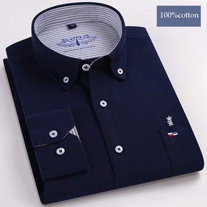 Dudalinas Shirts Men 100% Cotton Oxford Sergio K Men Dress Shirt Casual Long Sleeved Camisa Masculina Social Chemise Homme