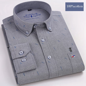 Dudalinas Shirts Men 100% Cotton Oxford Sergio K Men Dress Shirt Casual Long Sleeved Camisa Masculina Social Chemise Homme