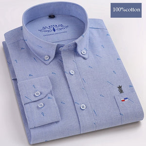 Dudalinas Shirts Men 100% Cotton Oxford Sergio K Men Dress Shirt Casual Long Sleeved Camisa Masculina Social Chemise Homme