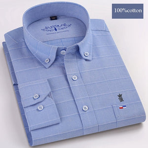 Dudalinas Shirts Men 100% Cotton Oxford Sergio K Men Dress Shirt Casual Long Sleeved Camisa Masculina Social Chemise Homme