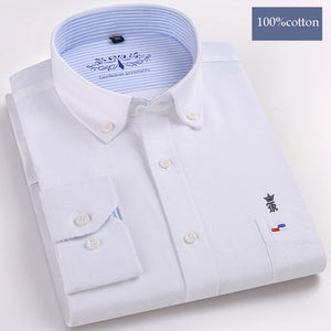 Dudalinas Shirts Men 100% Cotton Oxford Sergio K Men Dress Shirt Casual Long Sleeved Camisa Masculina Social Chemise Homme