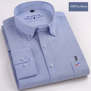 Dudalinas Shirts Men 100% Cotton Oxford Sergio K Men Dress Shirt Casual Long Sleeved Camisa Masculina Social Chemise Homme