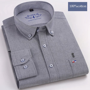 Dudalinas Shirts Men 100% Cotton Oxford Sergio K Men Dress Shirt Casual Long Sleeved Camisa Masculina Social Chemise Homme