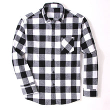 Load image into Gallery viewer, 100% Cotton Flannel Men&#39;s Plaid Shirt Slim Fit Spring Autumn Male Brand Casual Long Sleeved Shirts Soft Comfortable 4XL